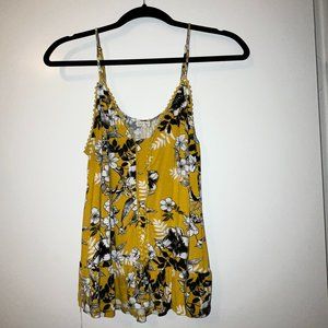 Tank top with floral design sleeveless